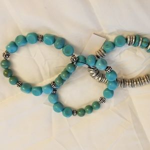 set of 3 faux  turquoise bracelets from Chicos